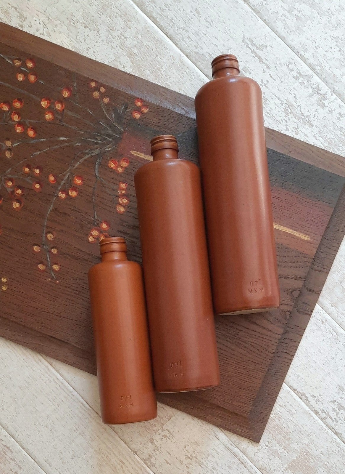 MKM kruiken bruin steengoed vintage, Antiek en Kunst, Ophalen of Verzenden