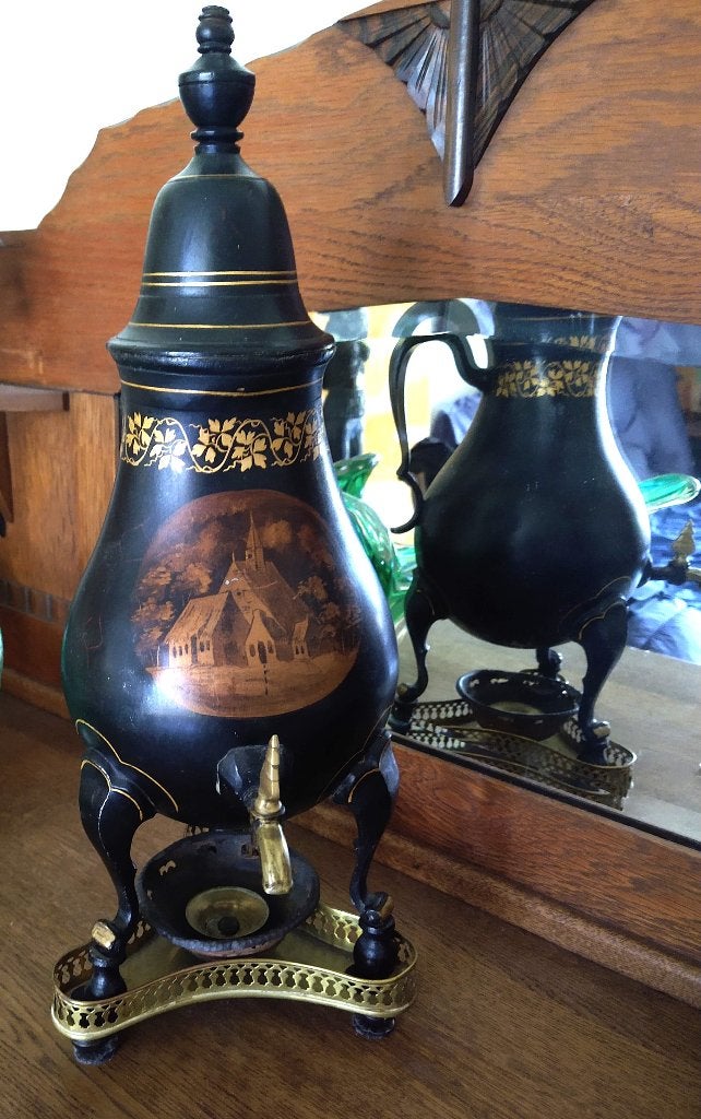 Antieke tinnen Groninger kraantjeskan met decoratie, Ophalen of Verzenden
