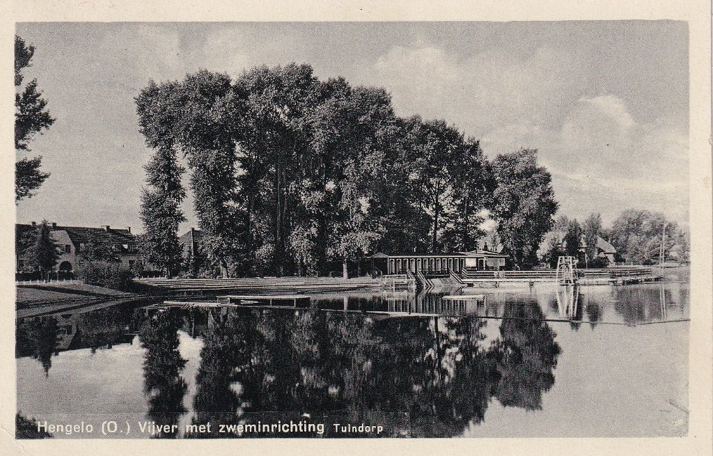 Hengelo, Tuindorp, zwemmen., Verzenden, 1920 tot 1940, Gelopen, Overijssel