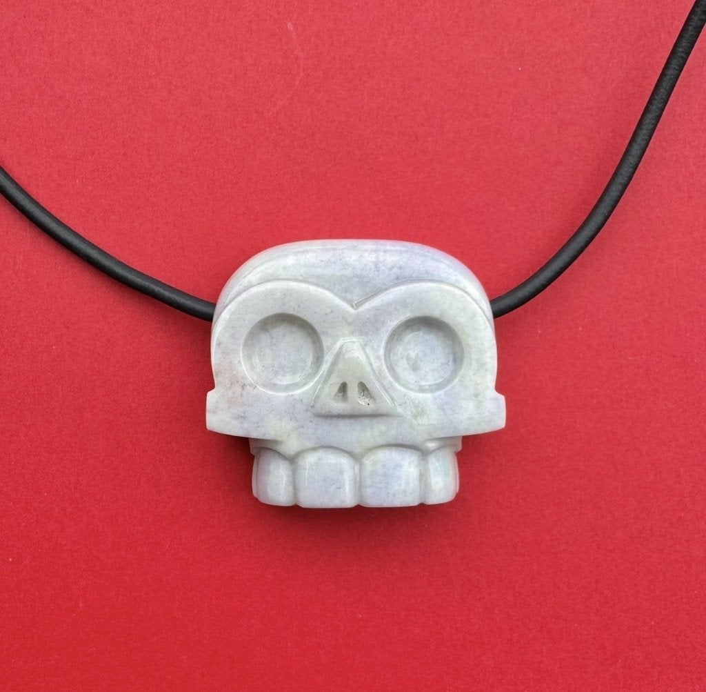 Jade skull ketting, Paars, Nieuw, Ophalen of Verzenden, Steen of Mineraal