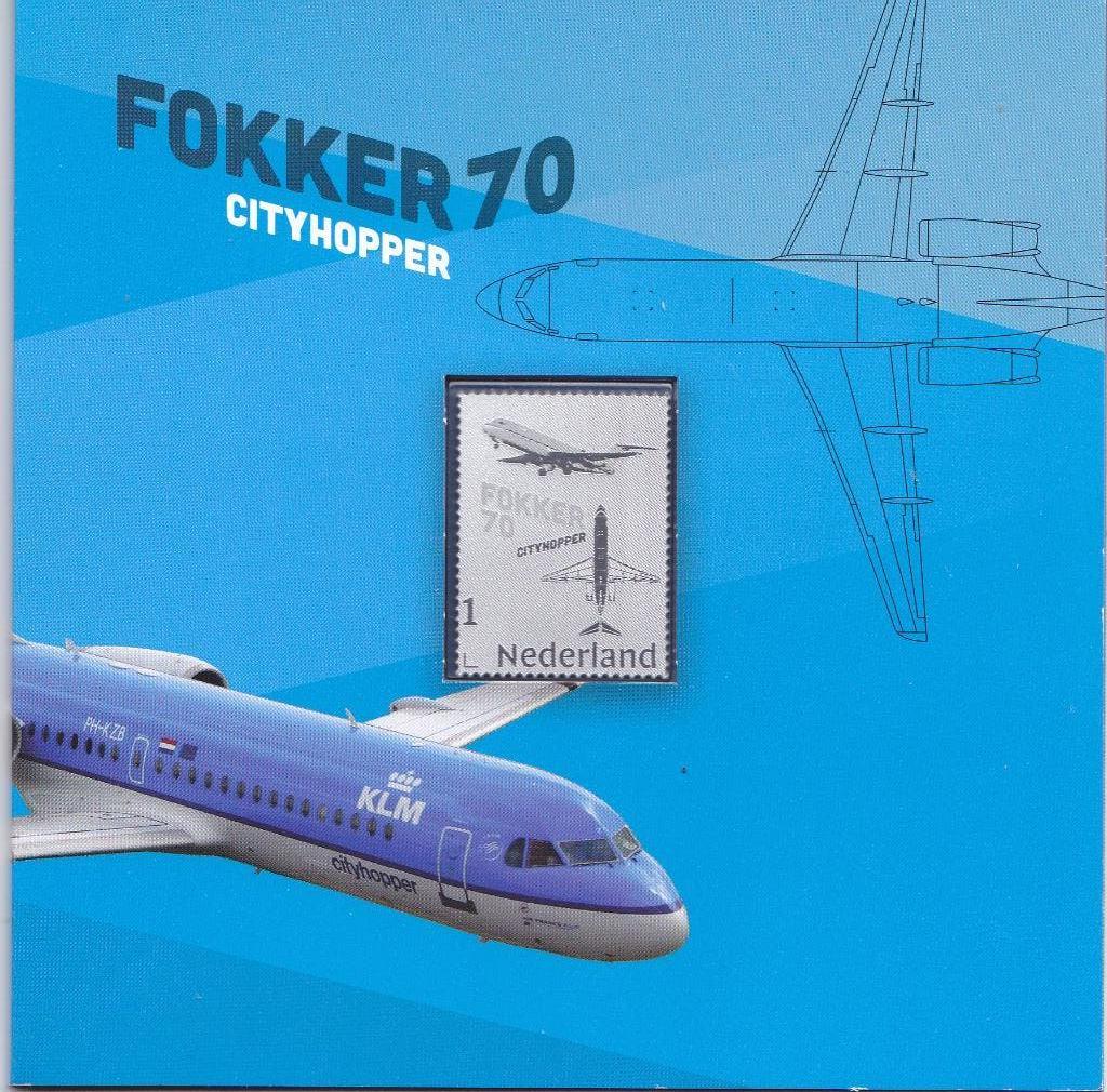 Persoonlijke zilveren zegel Fokker 70 Cityhopper (78), Verzenden, Postfris