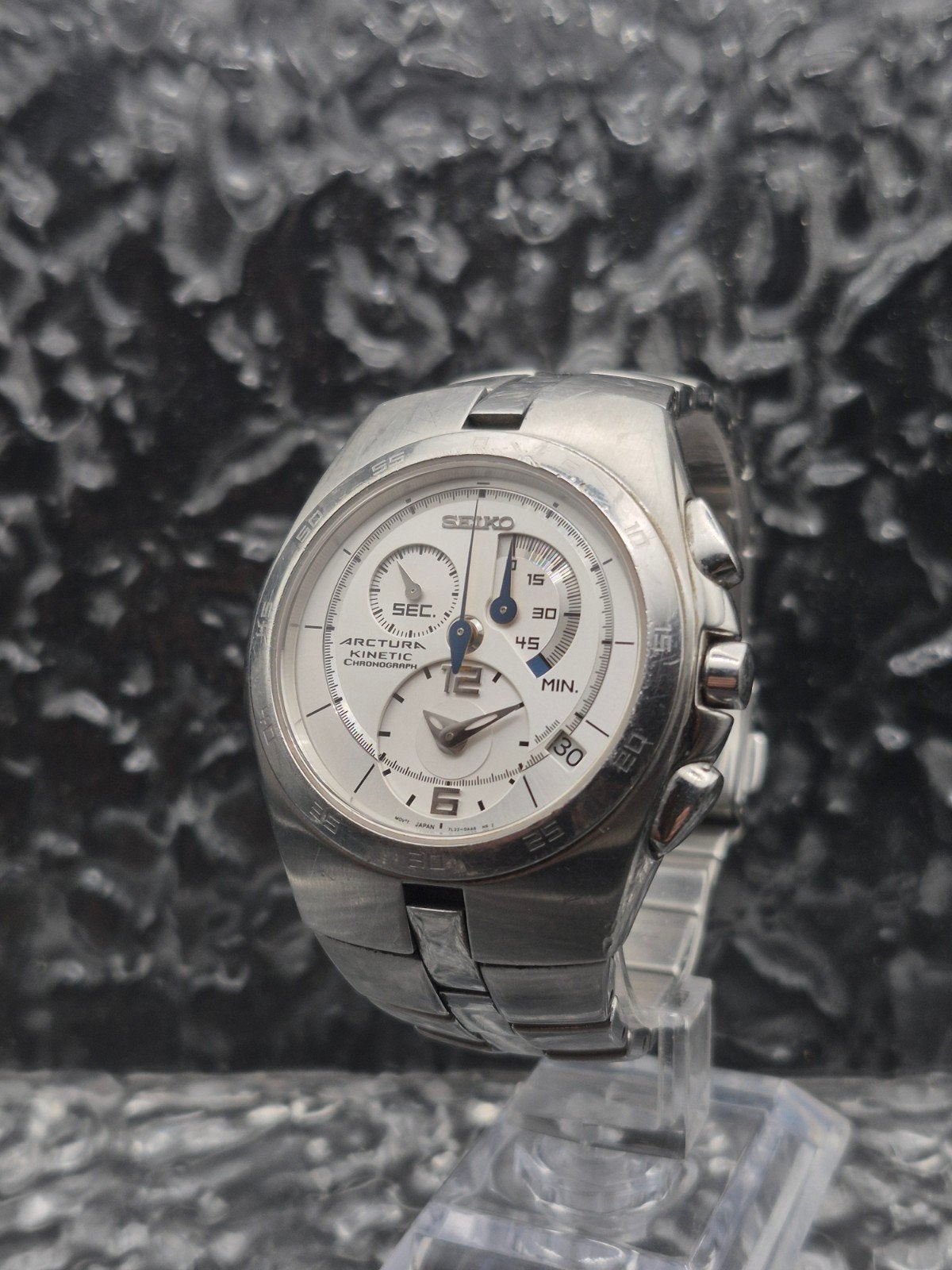 Seiko Arctura Kinetic Chronograph Ref. 7L22-0AA0 Nieuwe Batt, 1-26-1, Ginza, Chuo-ku, Tokyo 104-8110, Japan, Gebruikt, Seiko Watch Corporation