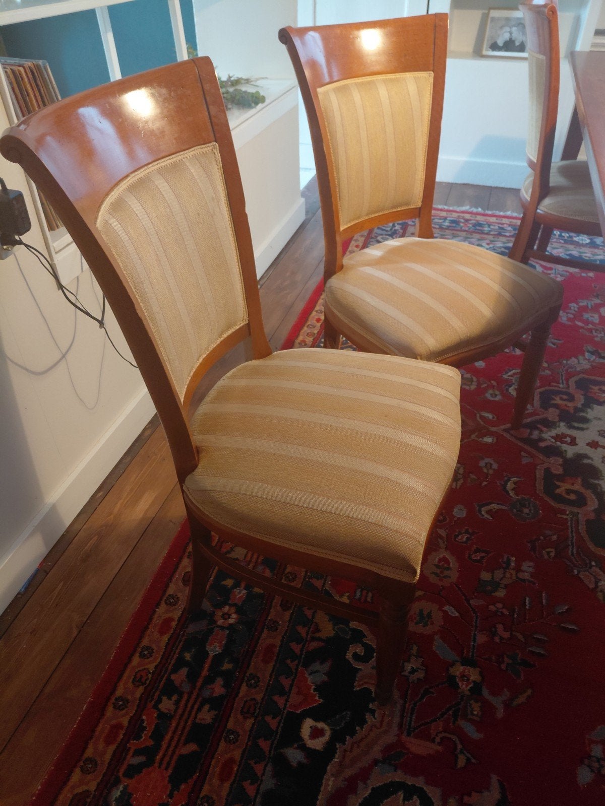 Set van 8 Selva eetkamerstoelen: 6 zonder, 2 met armleuning, Ophalen