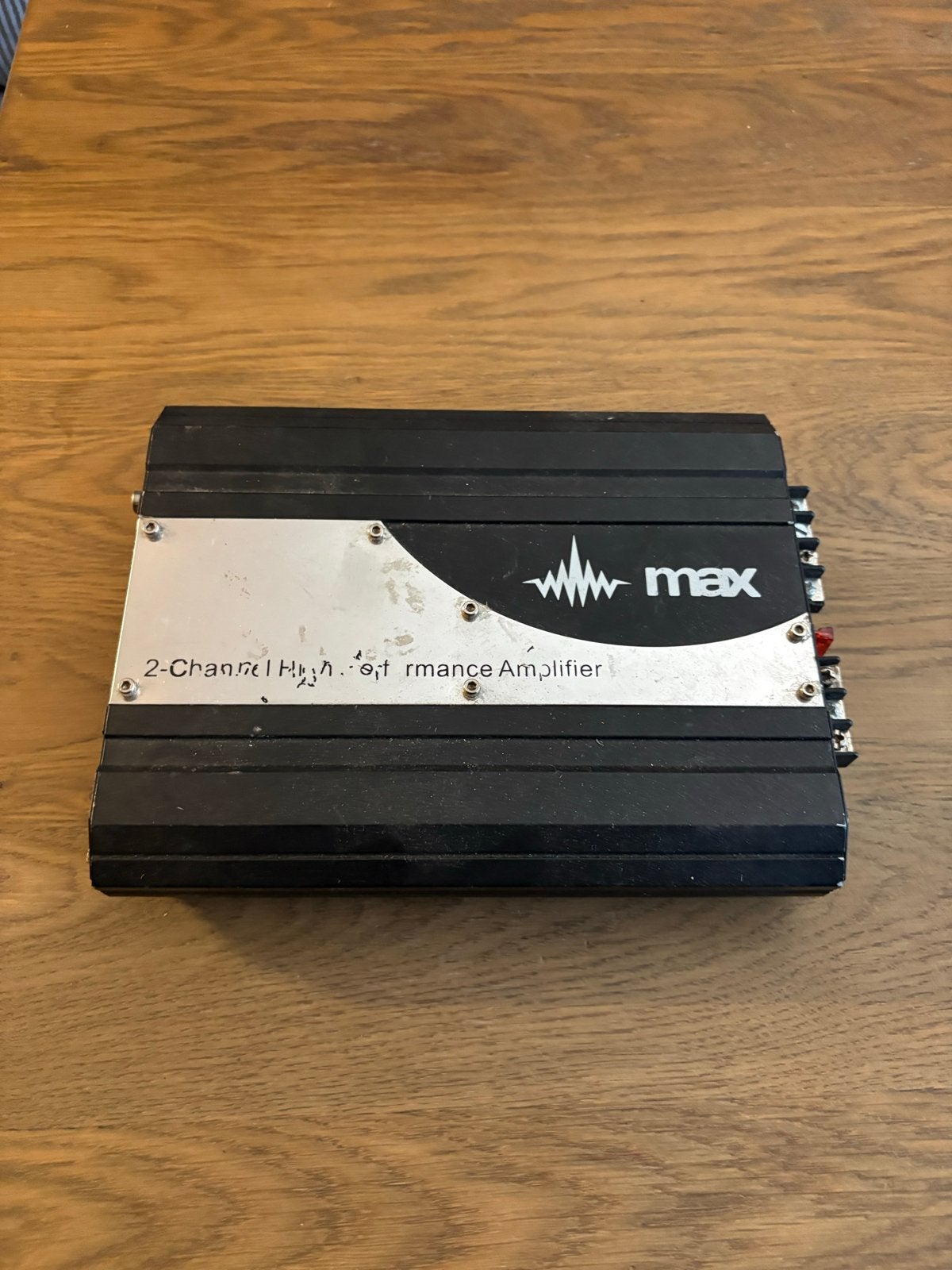 “Max” 2-kanaals auto versterker voor speakers, Ophalen of Verzenden, Gebruikt