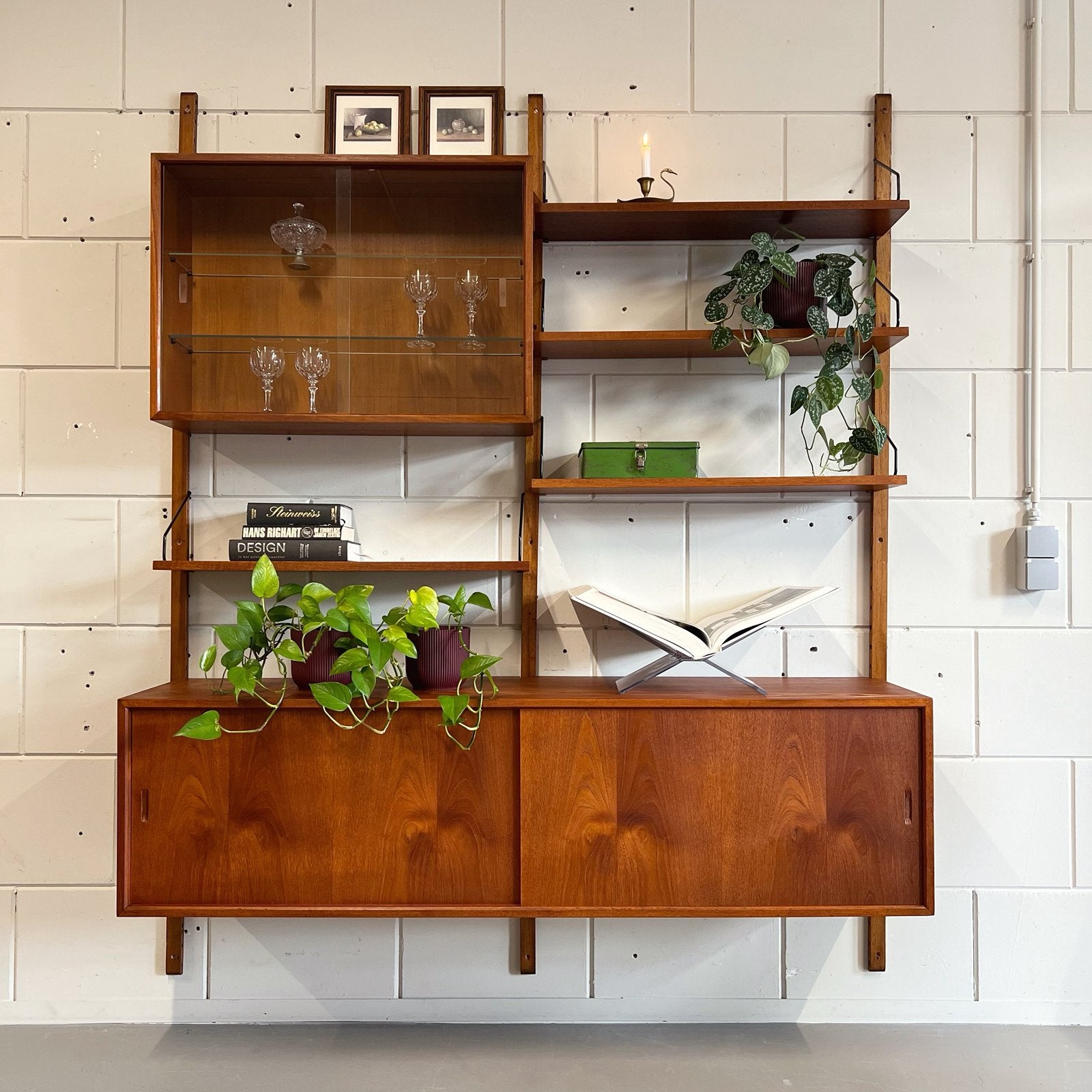 - Vintage wandmeubel •Poul Cadovius• set 2/3 -, Huis en Inrichting, Gebruikt, 200 cm of meer, ., 150 tot 200 cm