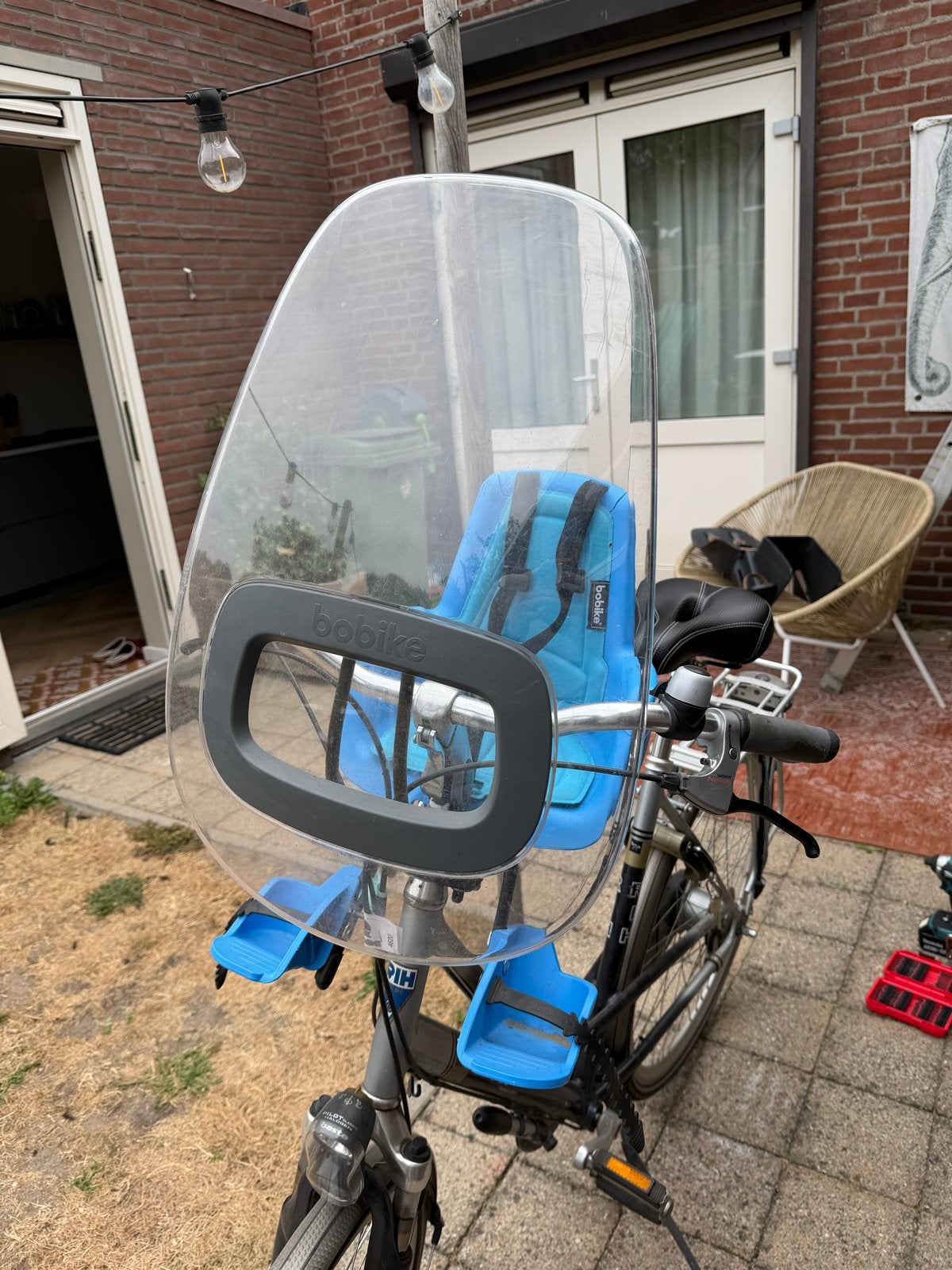 Bobike voorzitje met windscherm, Ophalen, Gebruikt, 0 t/m 13 kg, Voorzitje