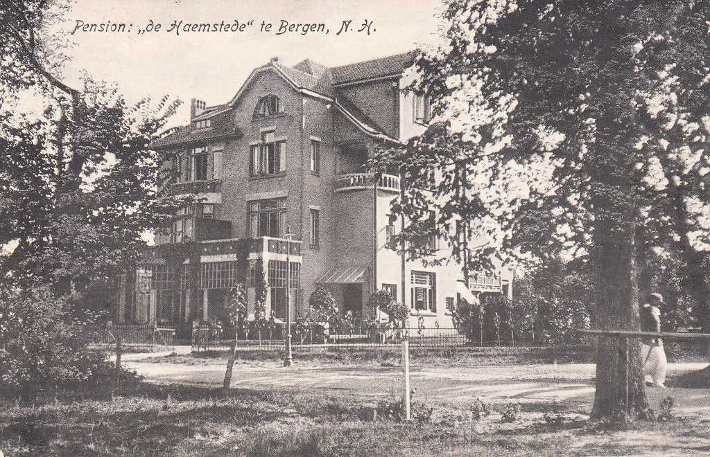 Bergen  (NH)  -  Pension " de Haemstede "         =0025=, Ophalen of Verzenden, 1920 tot 1940, Ongelopen, Noord-Holland