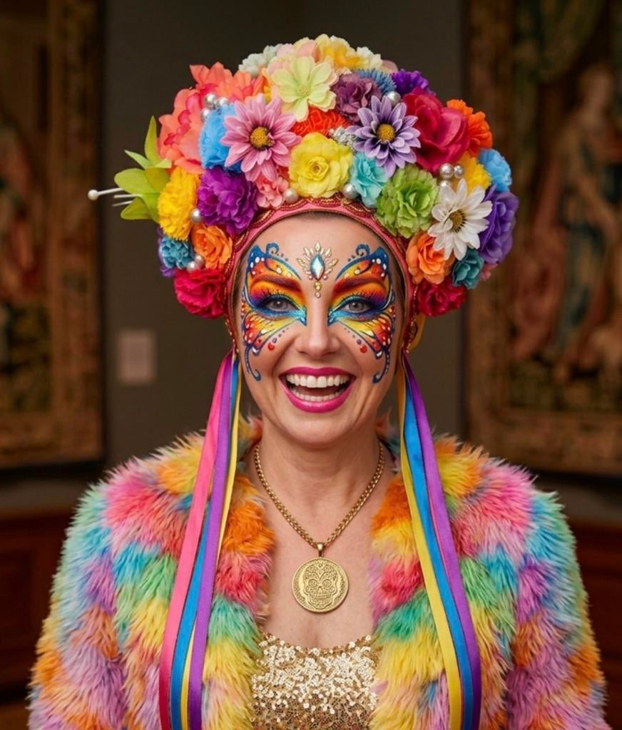 Bloemenband multicolor, Kleding | Dames, Carnavalskleding en Feestkleding, Ophalen of Verzenden, Nieuw