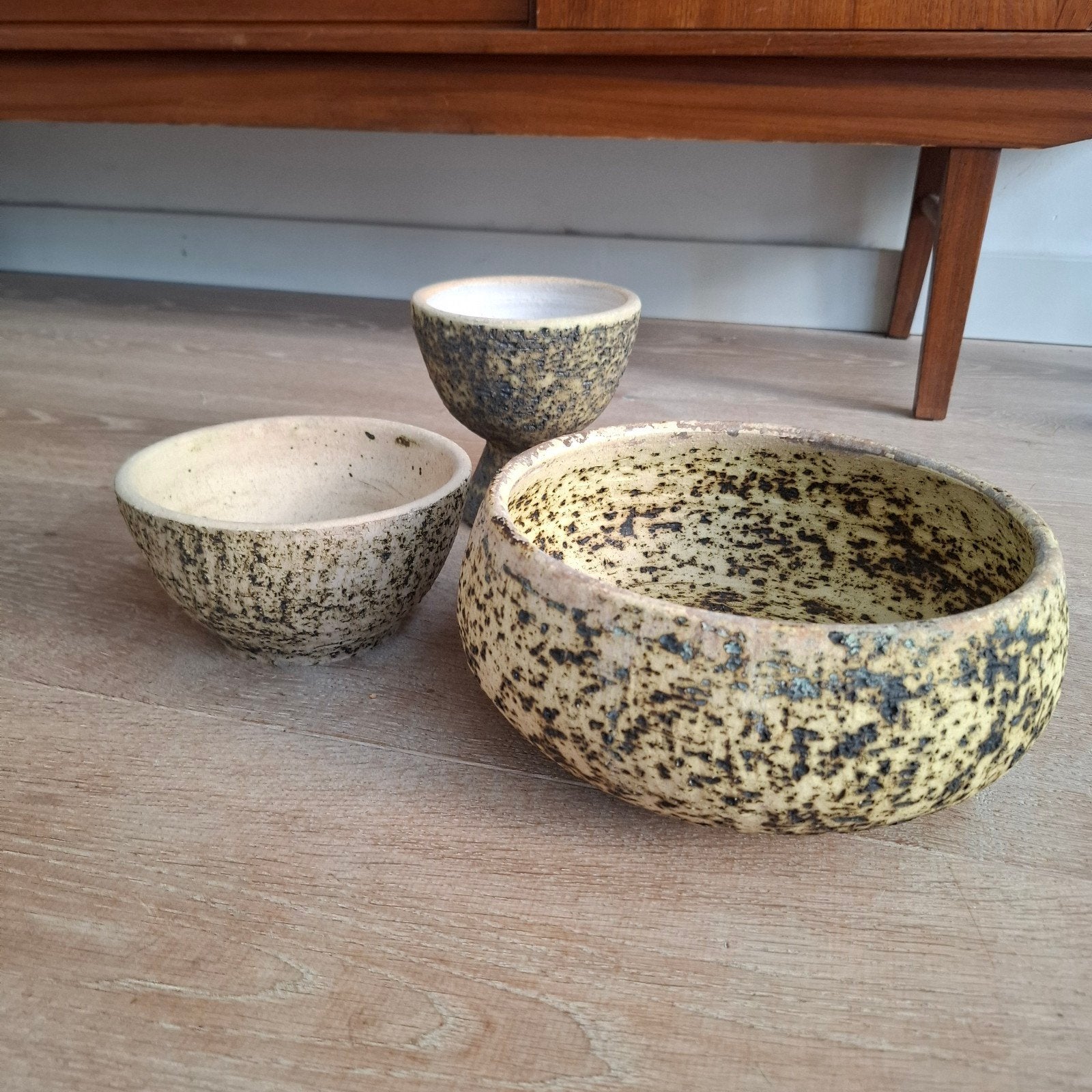 Boomschors bloempot set vintage, Tuin en Terras, Bloempotten, Ophalen, Gebruikt, Rond, Balkon