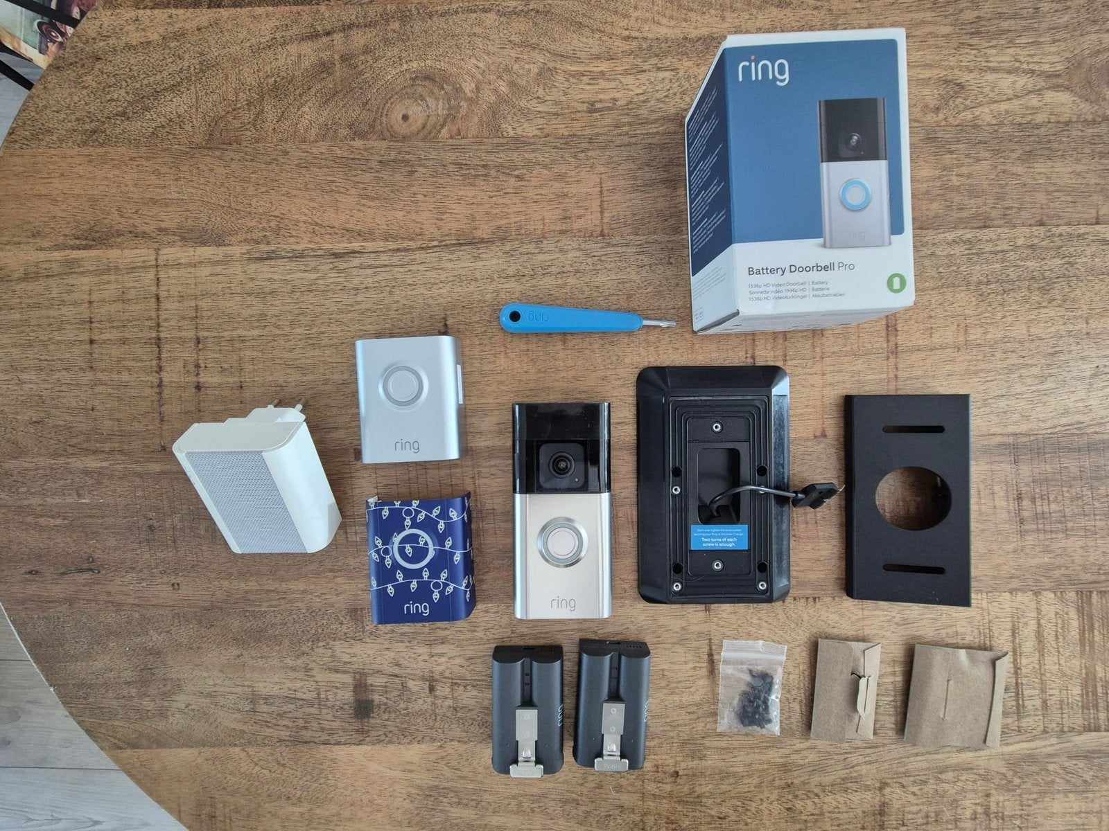 Ring battery Doorbell pro + 2 extra frontjes + chime, Ophalen, Zo goed als nieuw