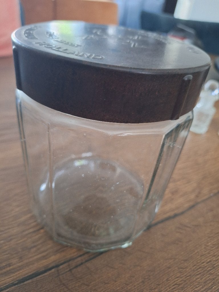 Brocante vintage oude tabakspot facet glas, Antiek en Kunst, Ophalen of Verzenden