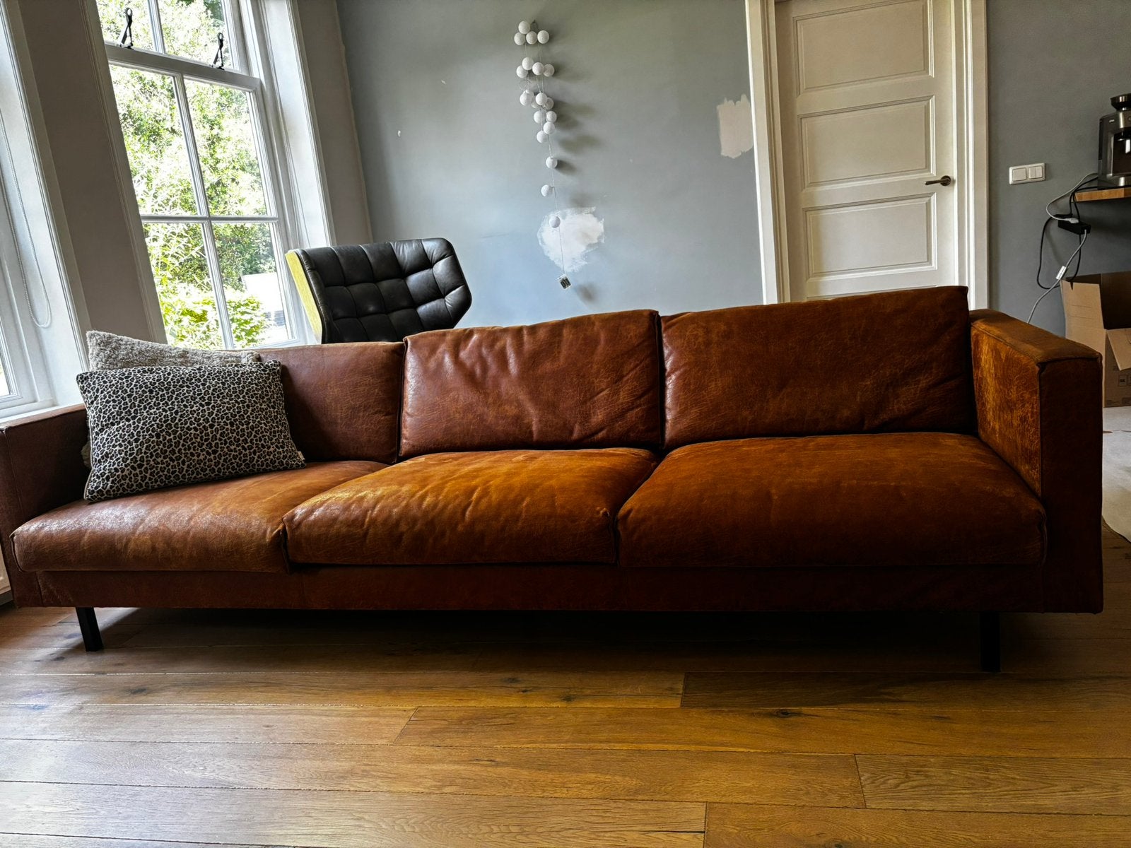 Bodilson leren bank 3-zits, Huis en Inrichting, Ophalen, Zo goed als nieuw, 75 tot 100 cm, 200 tot 250 cm