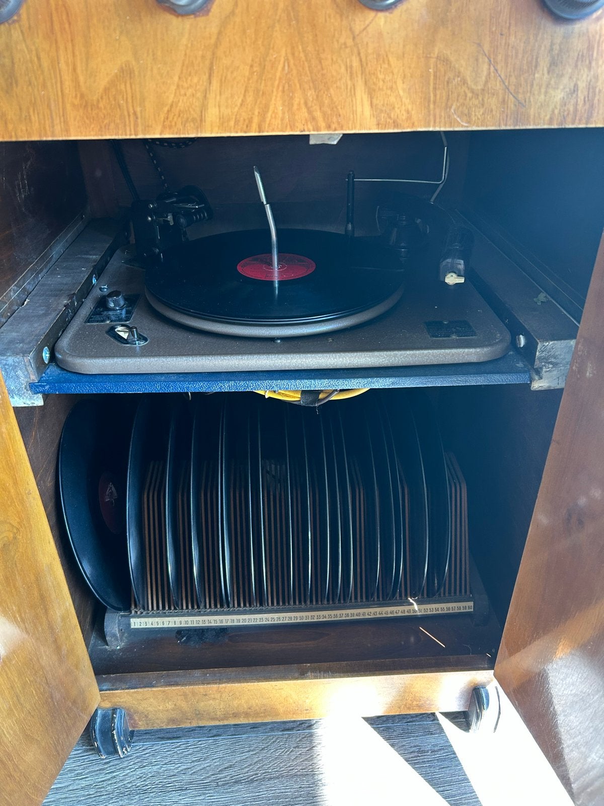 Antieke His Master's Voice Platenspeler met Radio, Ophalen, Gebruikt, Platenspeler, Overige merken