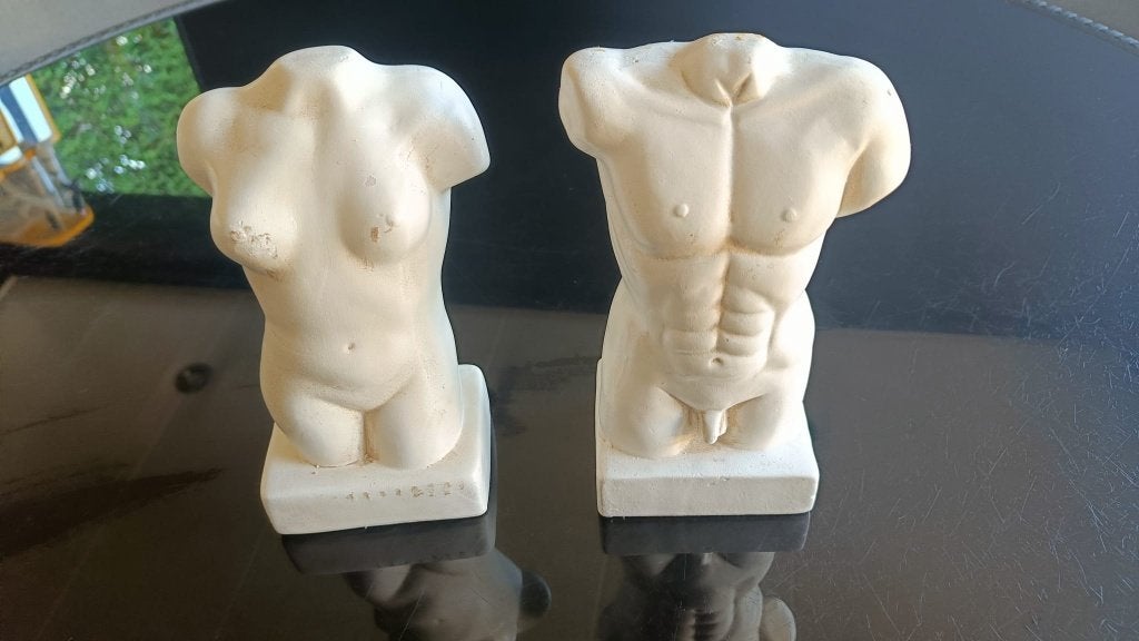 Borstbeeldjes  Man & Vrouw Borst Beeldjes 18 stuks, Huis en Inrichting, Woonaccessoires | Overige, Nieuw, Steen/keramiek, Wit