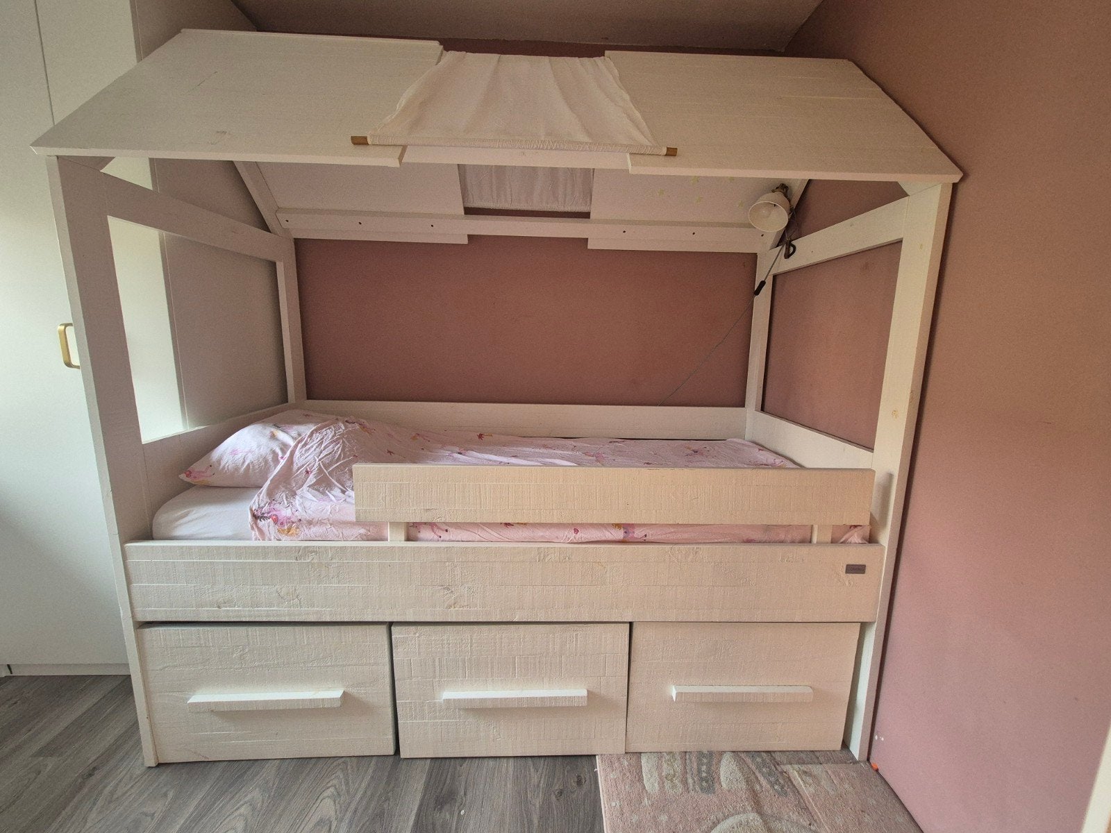 Coming Kids Kinderbed Huisbed 90x200, Ophalen, 85 tot 100 cm, Gebruikt, Matras