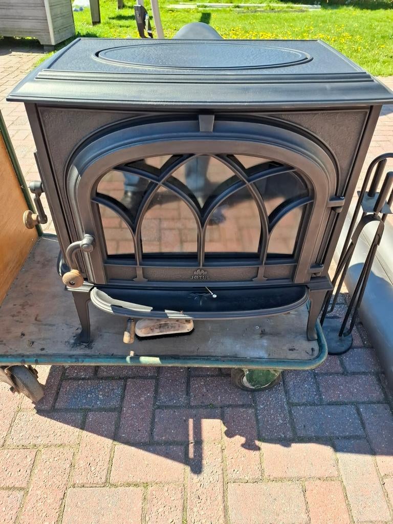 Jotul houtkachel met pijpen en accessoires, Ophalen, Gebruikt, Houtkachel, Vrijstaand