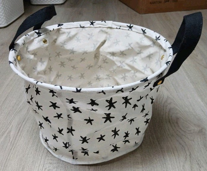 Hema canvas opvouwbare opbergmand met zeester print, Huis en Inrichting, Kunststof, Mand, Rond, Ophalen of Verzenden