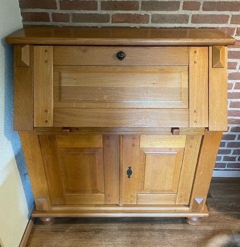 Massief eiken secretaire, Ophalen, Gebruikt
