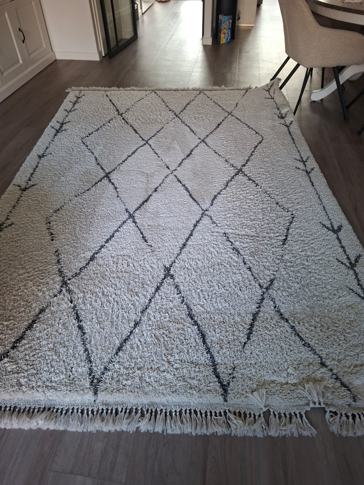 Mooi karpet met ruitpatroon - 300x220 cm, Ophalen, Gebruikt, 200 cm of meer, 200 cm of meer