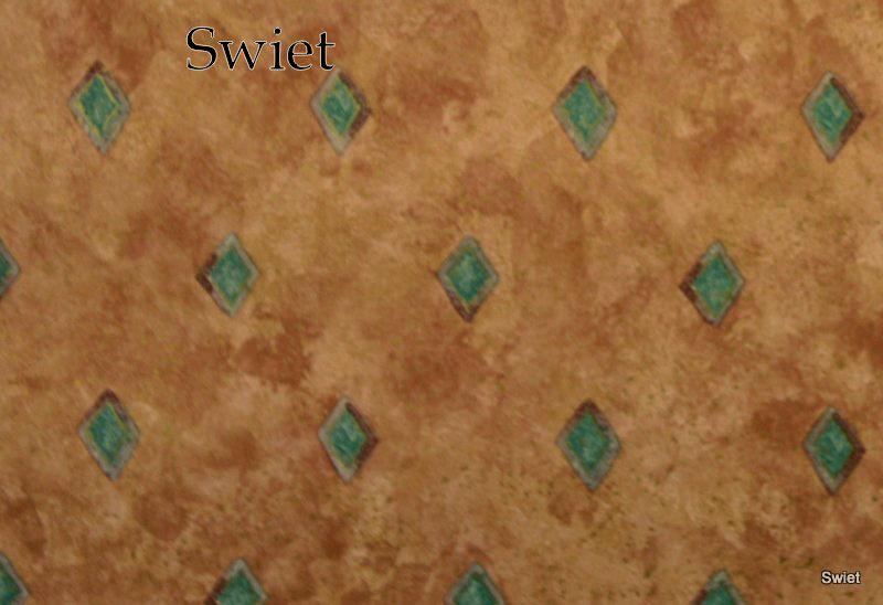 7754 bruin turquoise ruit vintage behang klassiek swiet, Verzenden, Minder dan 10 m², Bruin