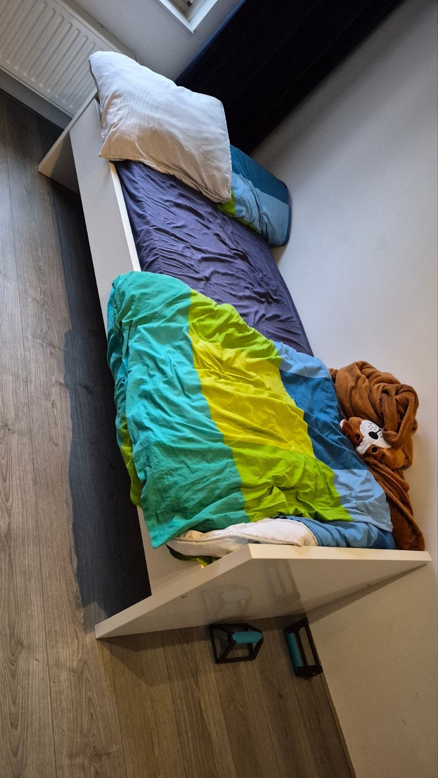 Eenpersoonsbed met opbergruimte - Wit, Huis en Inrichting, Eenpersoons, Wit, Ophalen of Verzenden, 200 cm