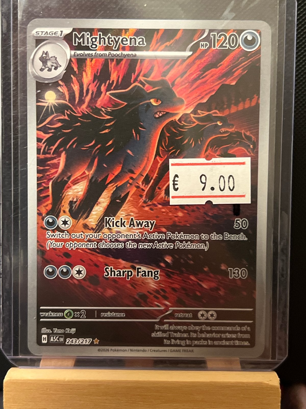 Mightyena Pokémon Kaart - 243/217 ASC E, Ophalen of Verzenden, Zo goed als nieuw, Losse kaart