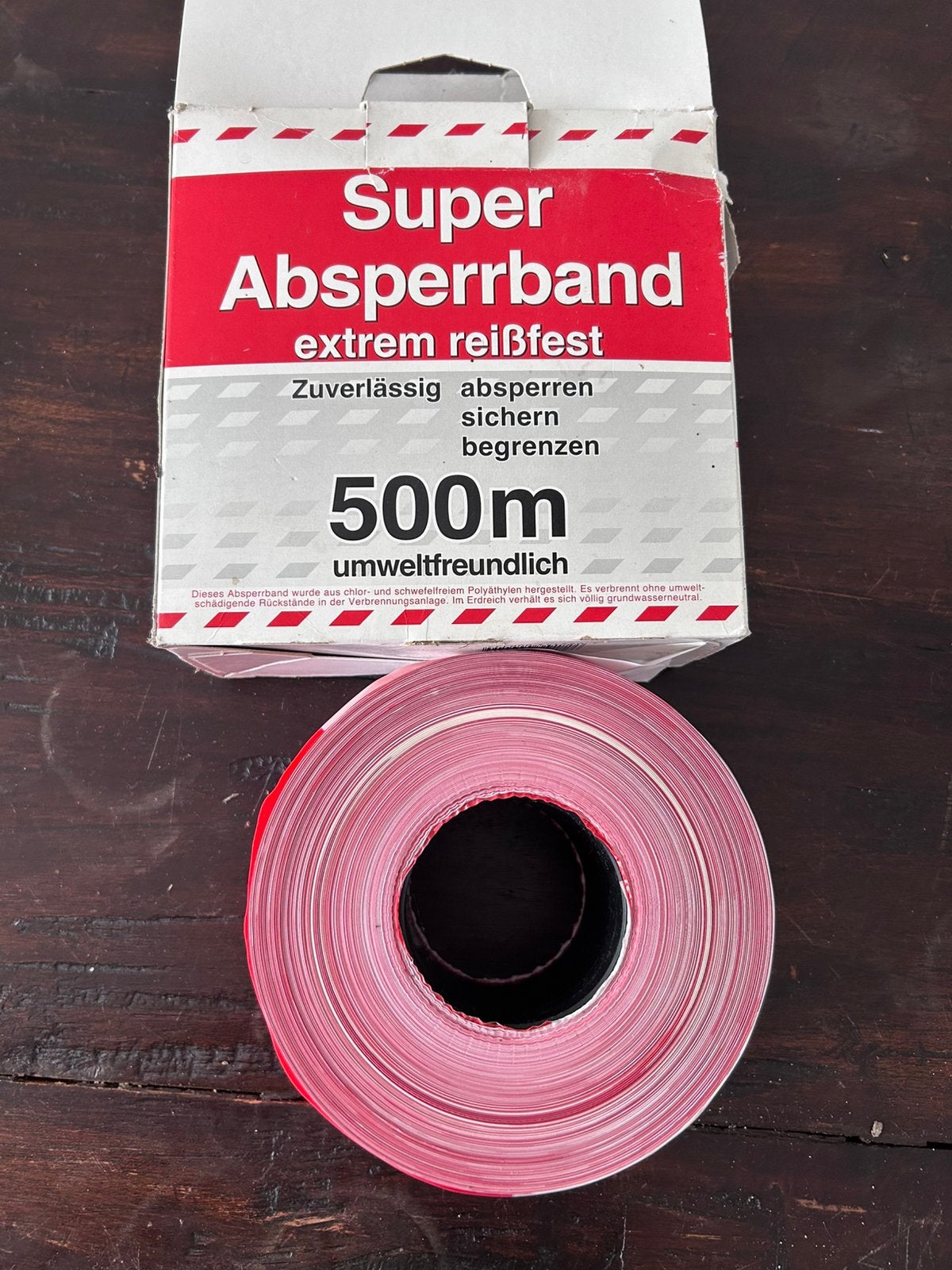 500 m afzetlint rood wit op rol weinig gebruikt izgst, Ophalen of Verzenden, Zo goed als nieuw