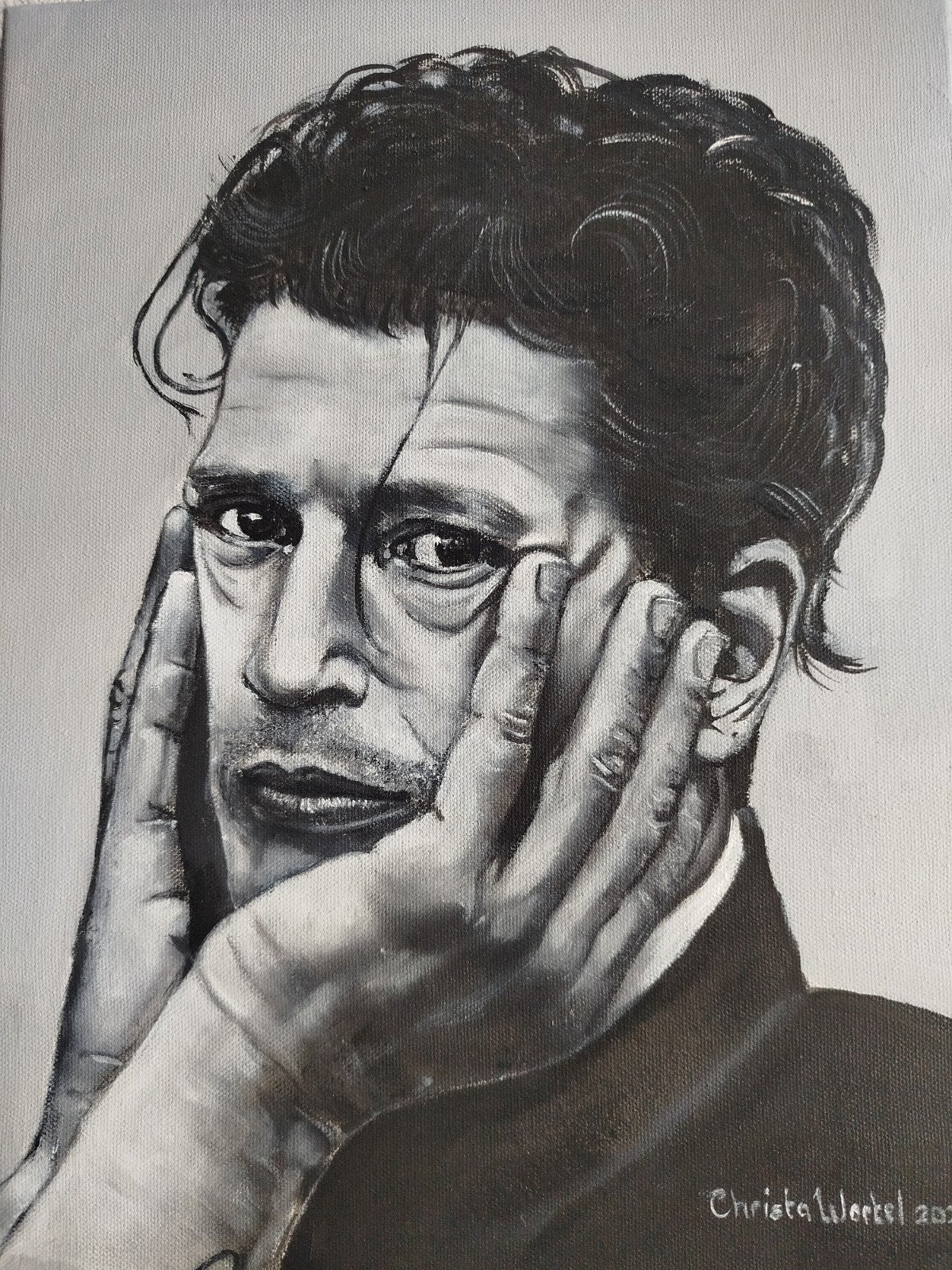 portret van Herman Brood, Ophalen, Doek, Portret of Personen, Realistisch