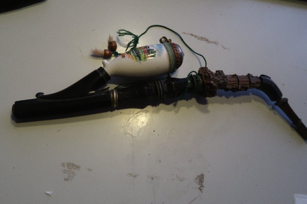 pijp-antiek,met molen ,-N-lengte 30cm, Ophalen of Verzenden, Zo goed als nieuw, (Water)pijp
