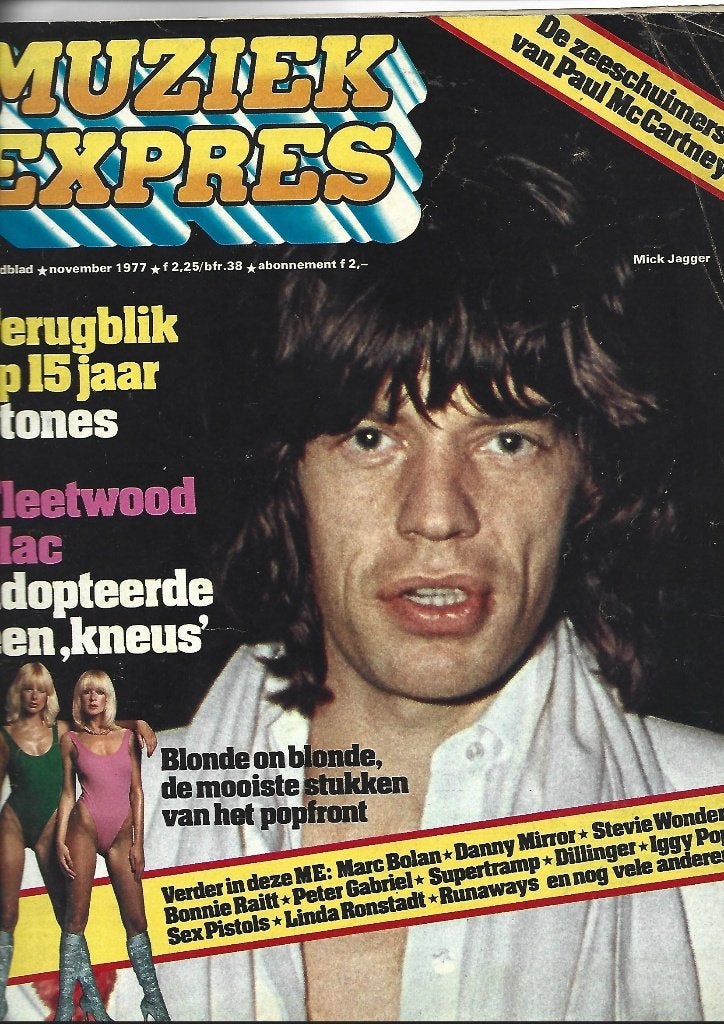 MUZIEK EXPRES NOVEMBER 1977 STONES -FLEETWOOD MAC, Boeken, Ophalen of Verzenden, Zo goed als nieuw, Muziek, Film of Tv