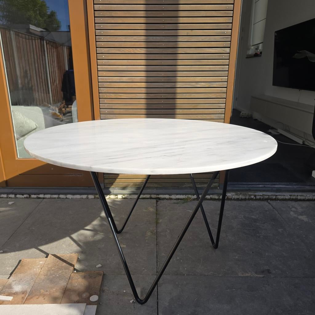 Fuurnified Grieks Marmeren Ronde Tafel 120 cm Breed, Ophalen, Overige materialen, Rond, Zo goed als nieuw