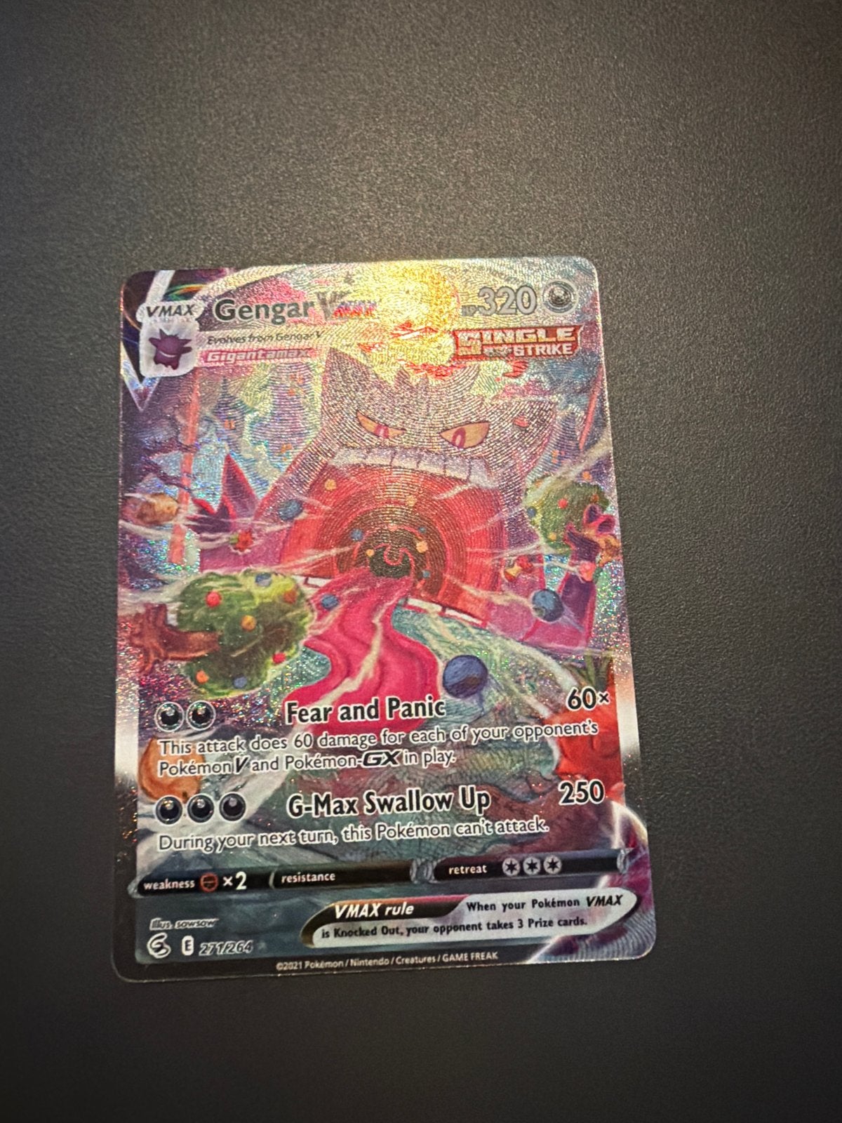 Gengar VMAX Alternate Art - Zeldzame Pokémon Kaart, Ophalen, Zo goed als nieuw, Losse kaart, Foil