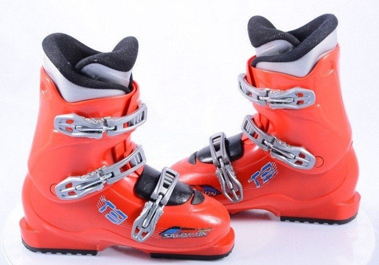37 38 41 EU kinder skischoenen SALOMON T3 red, SANITIZED, Gebruikt, Verzenden, 100 tot 140 cm, Schoenen