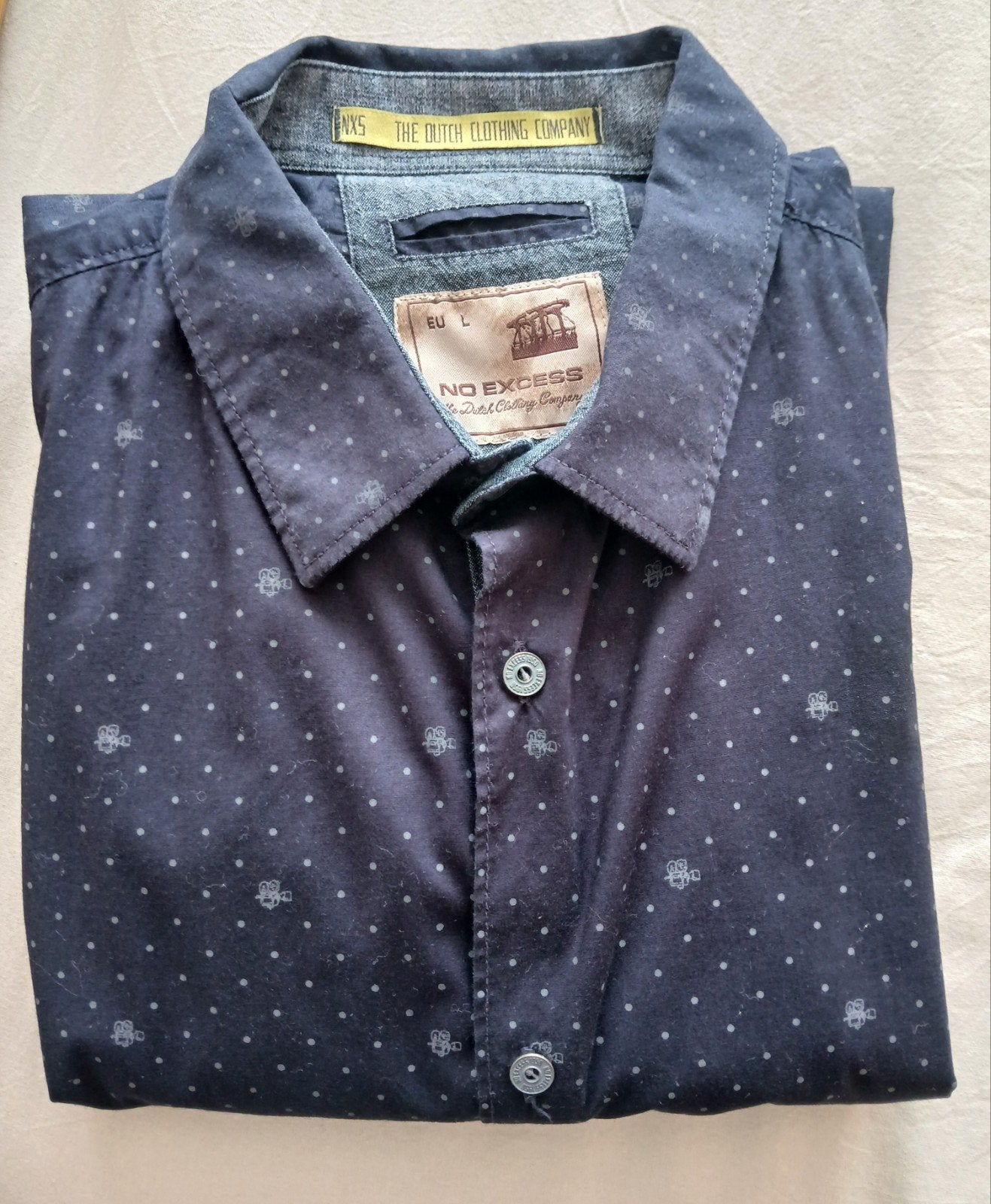 No Excess overhemd met print en denim details - Maat L, Kleding | Heren, No  Excess, Blauw, Ophalen of Verzenden, Zo goed als nieuw