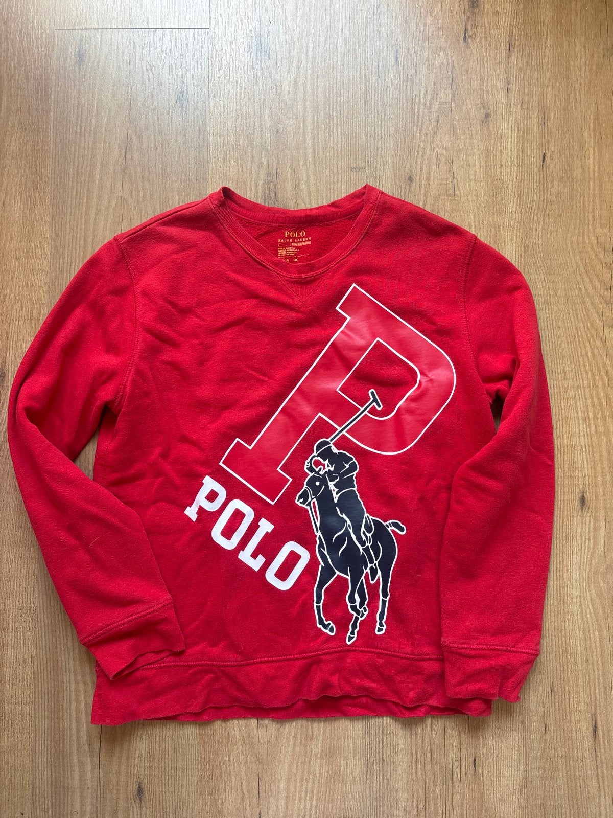 Polo Ralph Lauren sweater rood met groot logo maat 14-16, Kinderen en Baby's, Ophalen, Zo goed als nieuw, Jongen of Meisje, Trui of Vest