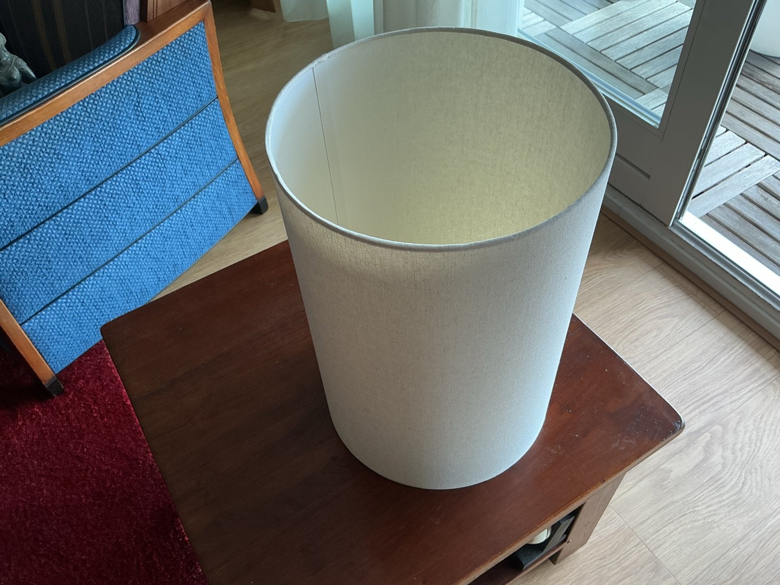 Mooie linnen lampenkap voor vloerlamp - H43cm D30cm, Huis en Inrichting, Lampen | Lampenkappen, Ophalen, Gebruikt, Rond, Textiel