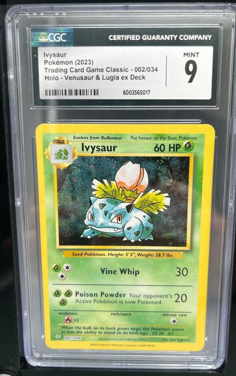 Ivysaur Pokémon Kaart CGC Mint 9 Holo, Ophalen of Verzenden, Zo goed als nieuw, Losse kaart, Foil