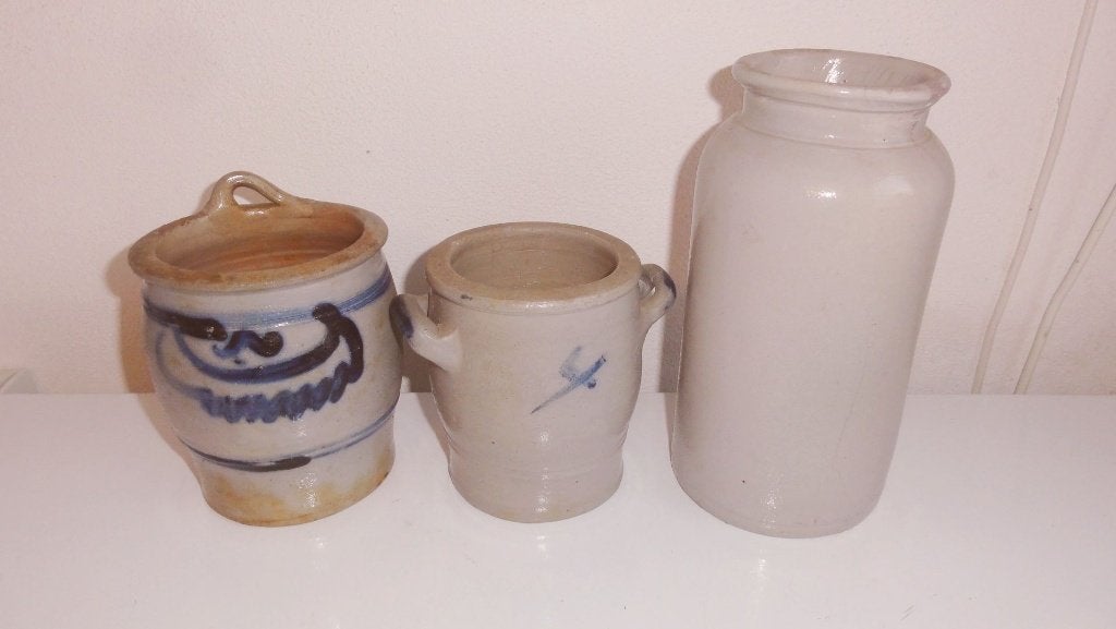 Keulse zoutpot, oude inleg of inmaakpotten, Ophalen of Verzenden