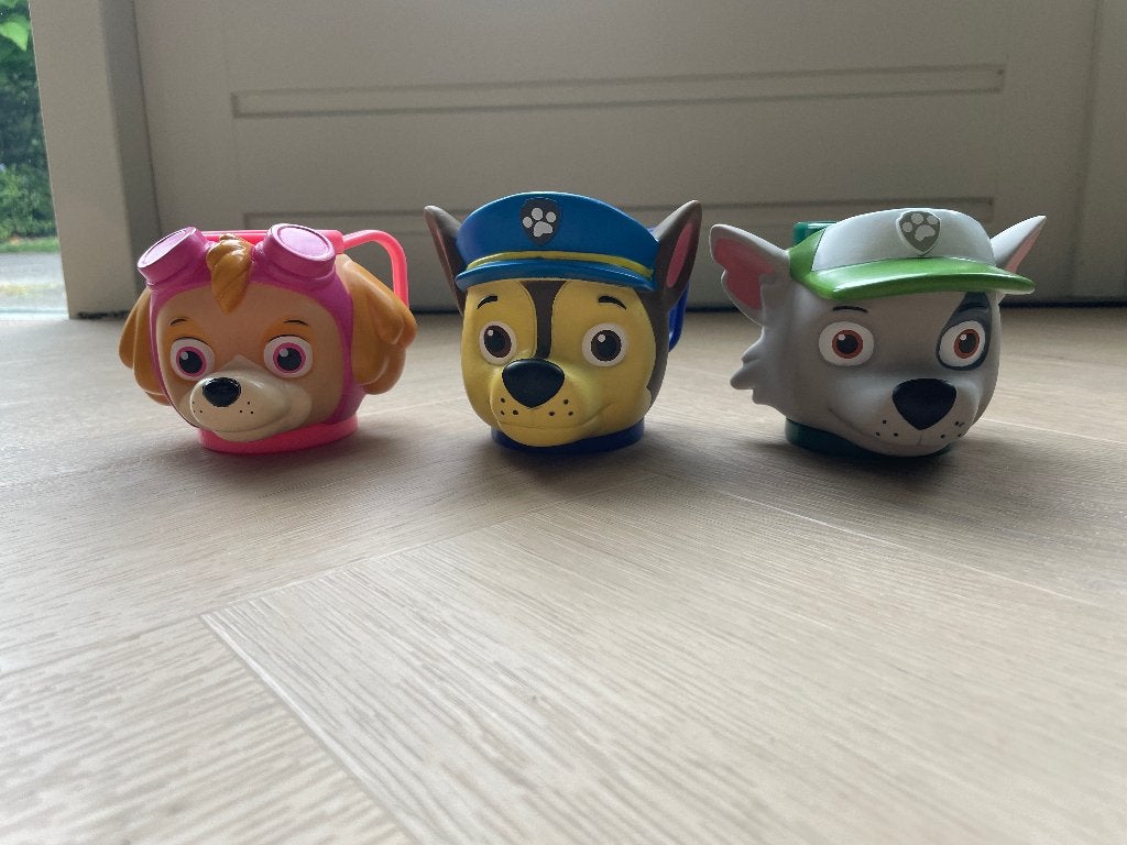 supermooie beker(s) van paw patrol. Sky, Chase en Rocky, Ophalen of Verzenden, Zo goed als nieuw