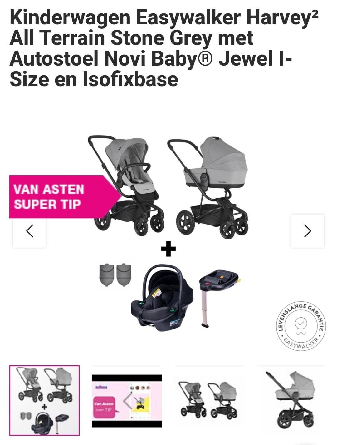 Easywalker Harvey² All Terrain Kinderwagen Compleet + Autost, Kinderen en Baby's, Kinderwagens en Combinaties, Zo goed als nieuw