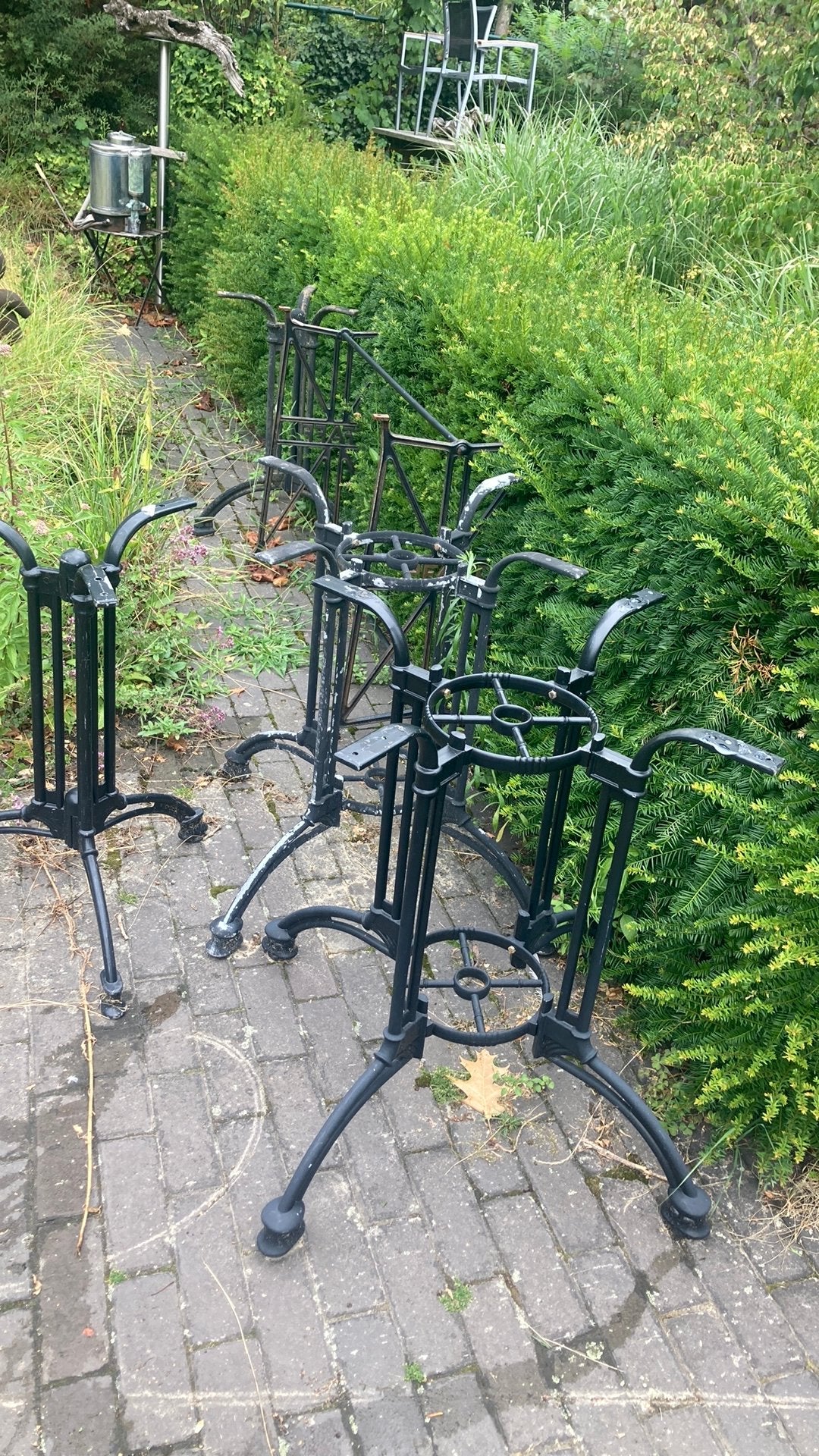 Terrastafel onderstellen divers samen € 125,00, Ophalen, Zo goed als nieuw