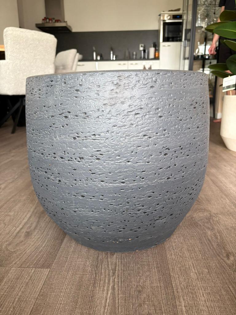 Intratuin stenen pot - Grijs, H40cm, Ø40cm, Ophalen, Steen, Minder dan 60 cm, Rond