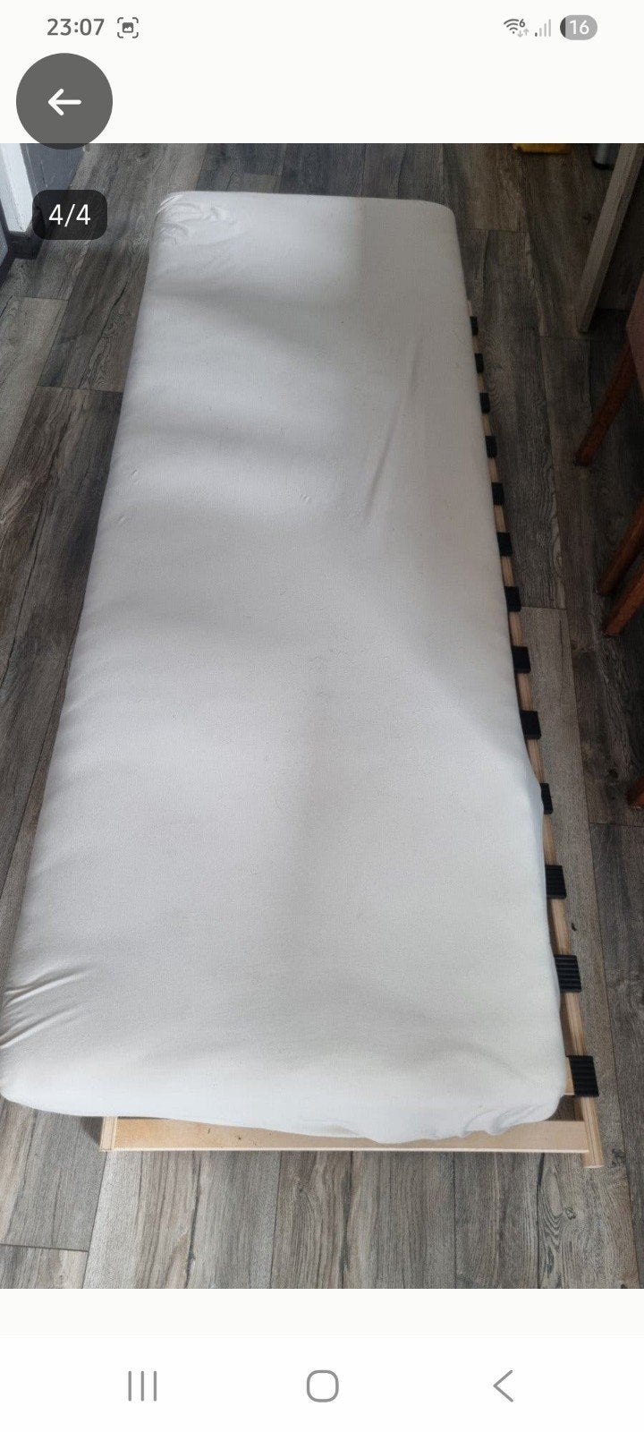 lattenbodem met nieuw matras, Ophalen, Nieuw, 200 cm, Eenpersoons