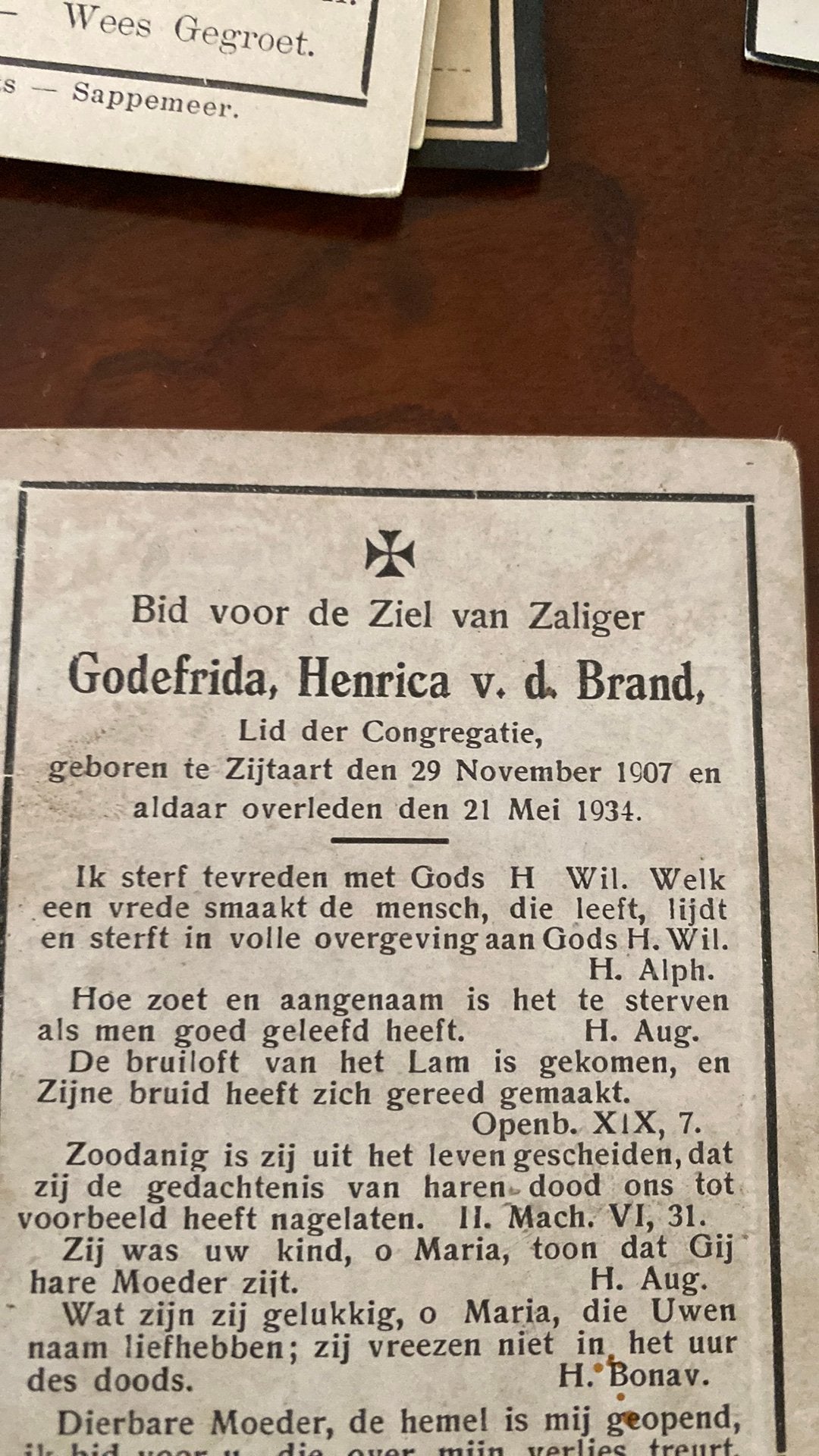 GH vd Brand 1907 Zijtaart 1934, Ophalen of Verzenden