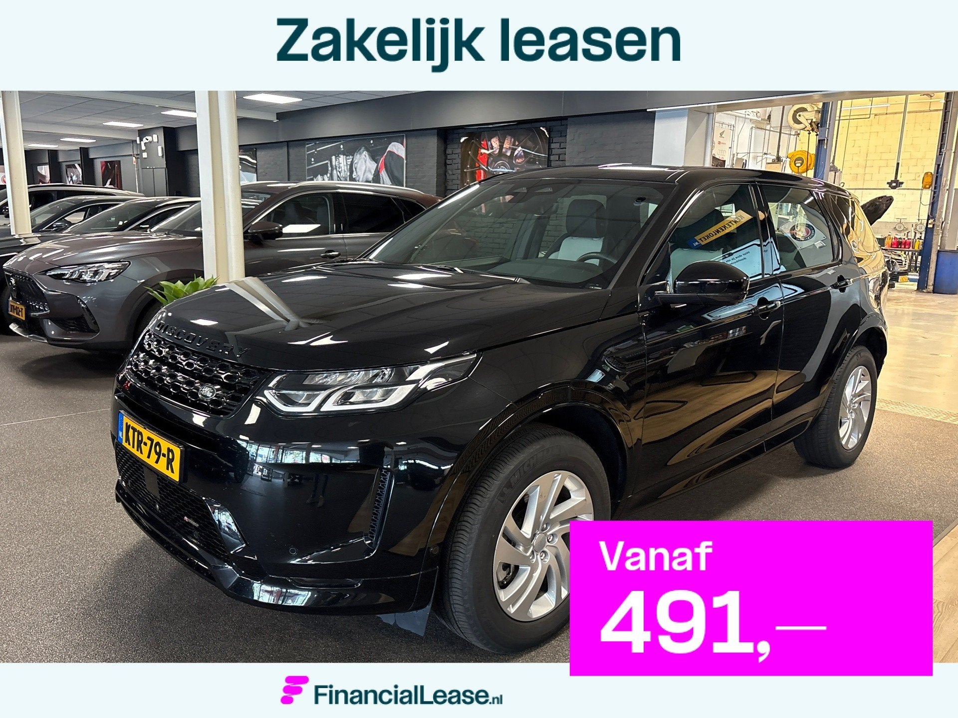Land Rover DISCOVERY SPORT P300e 1.5 R-Dynamic SE/leer/navi/, Discovery Sport, Zwart, Bedrijf, Vierwielaandrijving