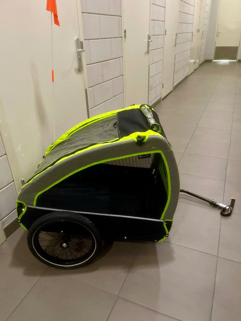 Klarfit Husky fietskar met regenhoes, Gebruikt, Opvouwbaar, Ophalen of Verzenden, E