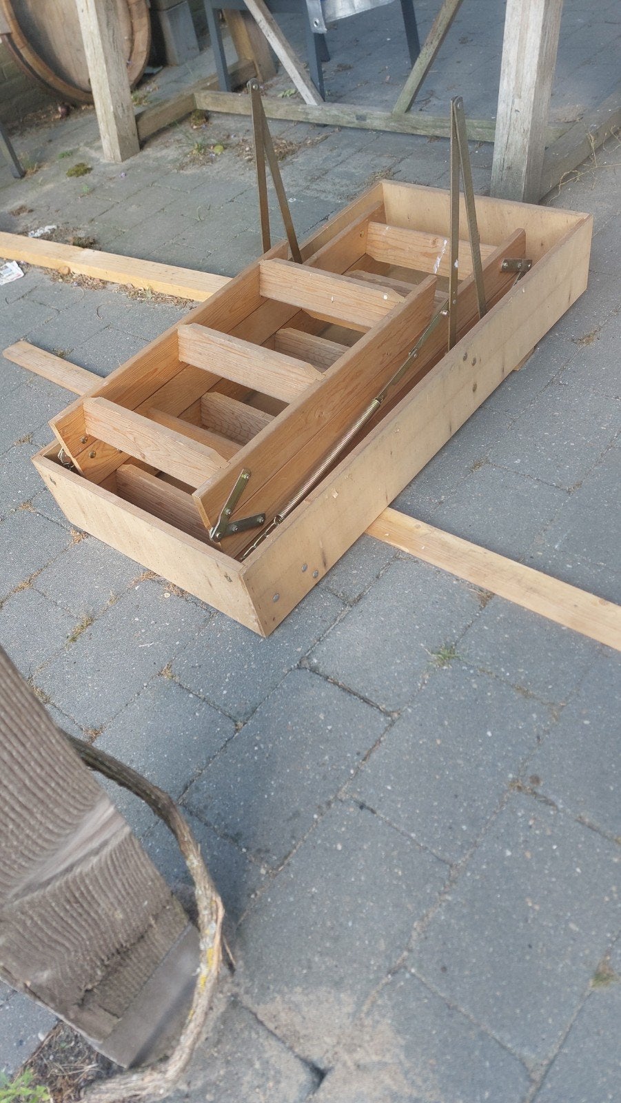 Houten zoldertrap / vlizotrap, opvouwbaar, Doe-het-zelf en Verbouw, Ophalen, Gebruikt, Trap, Opvouwbaar of Inschuifbaar