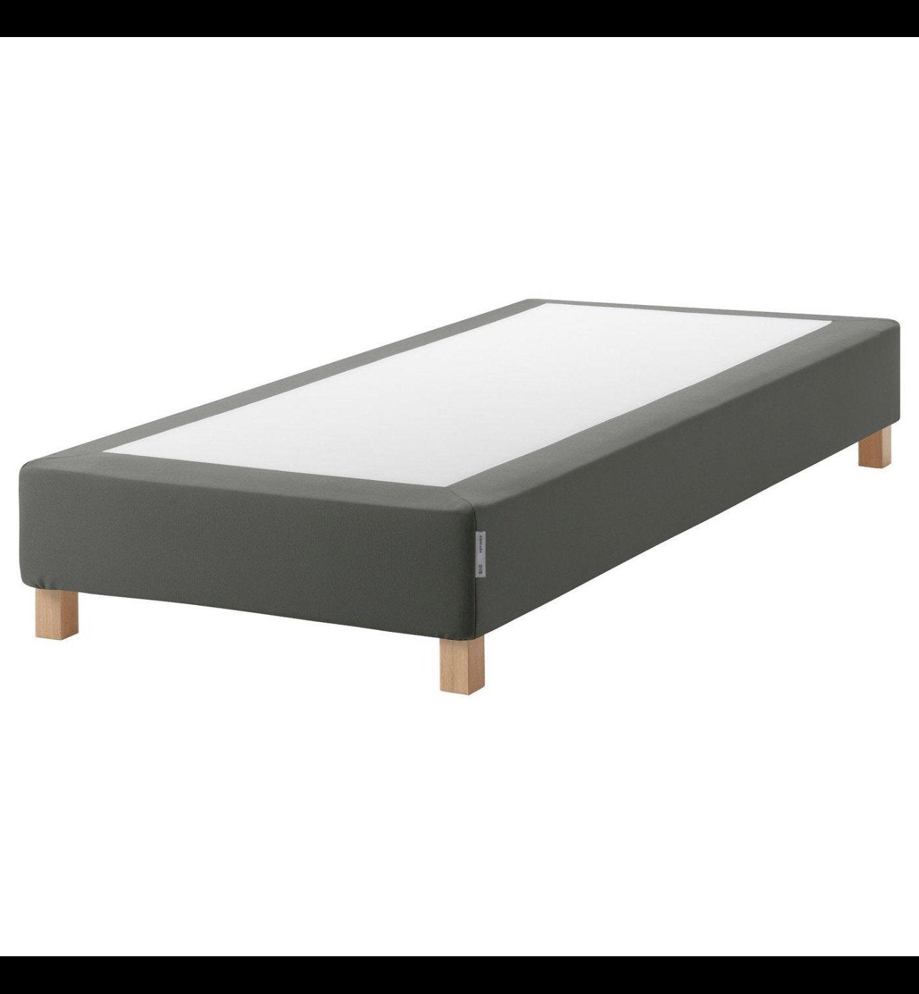 2x ESPEVÄR boxspring 90x200 grijs, BJORLI poot, excl. matras, Ophalen, 90 cm, Eenpersoons, Zo goed als nieuw