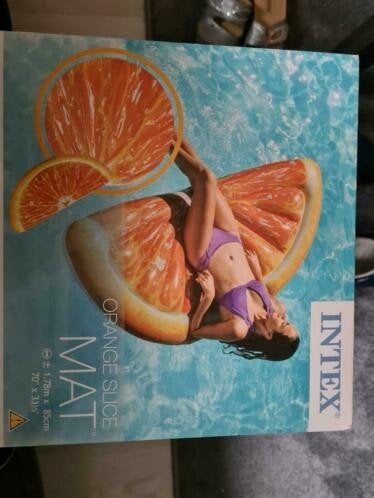 Luchtbed voor op het water, oranje slice, Ophalen of Verzenden, Nieuw