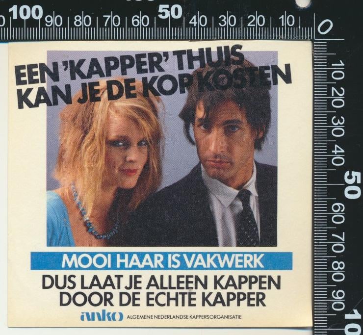 Sticker: Algemene Nederlandse Kappersorganisatie, Ophalen of Verzenden, Zo goed als nieuw, Bedrijf of Vereniging